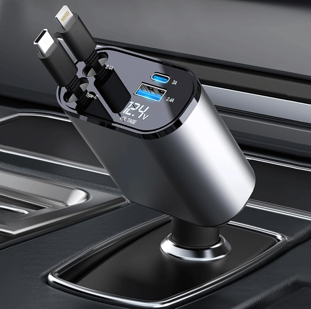 The Ultimate 4-in-1 Retractable Car Charger