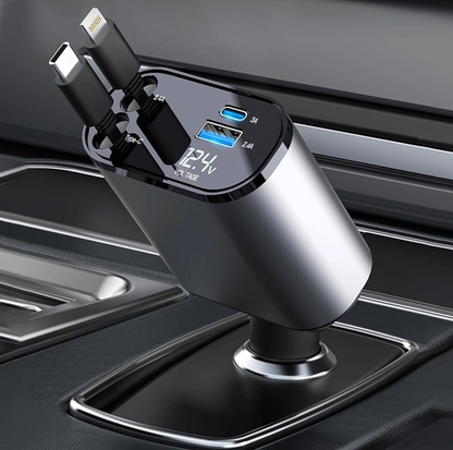The Ultimate 4-in-1 Retractable Car Charger