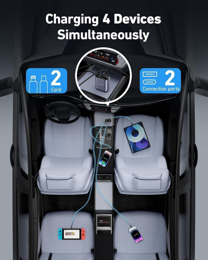 The Ultimate 4-in-1 Retractable Car Charger